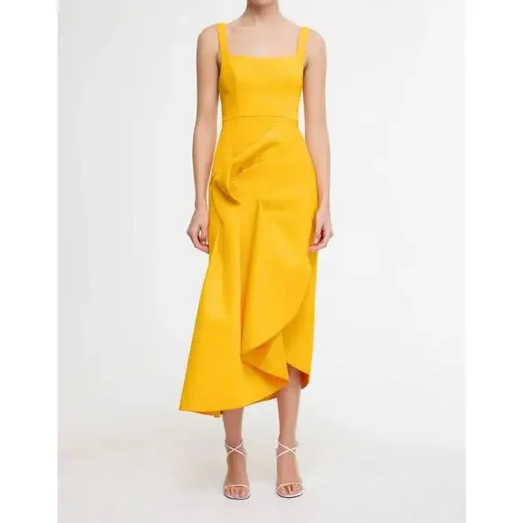 Acler | Dresses | Nwt New Acler Hewton Midi Dress In Marigold | Poshmark